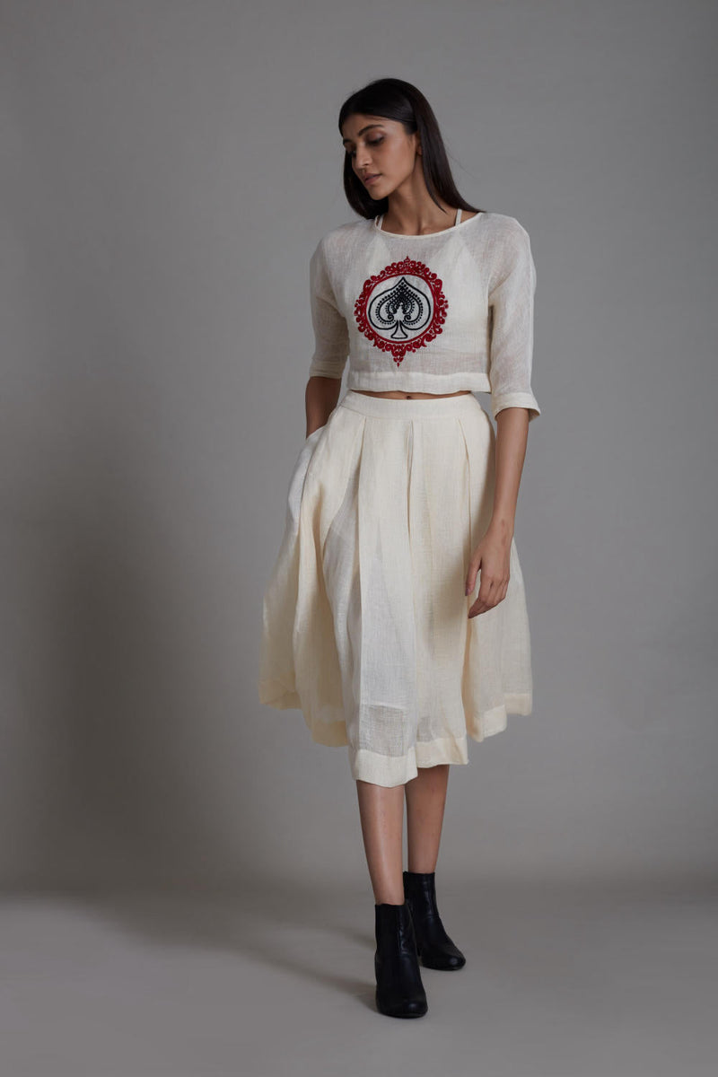 MATI SOLO SPADE TOP-OATMEAL Top & Tunics by Mati in white color for women Worldwide