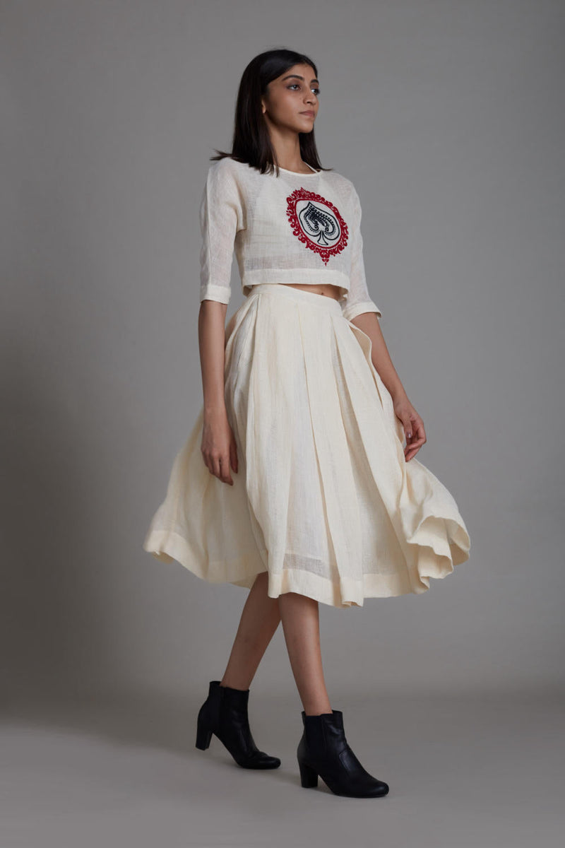 MATI SOLO SPADE TOP-OATMEAL Top & Tunics by Mati in white color for women Worldwide