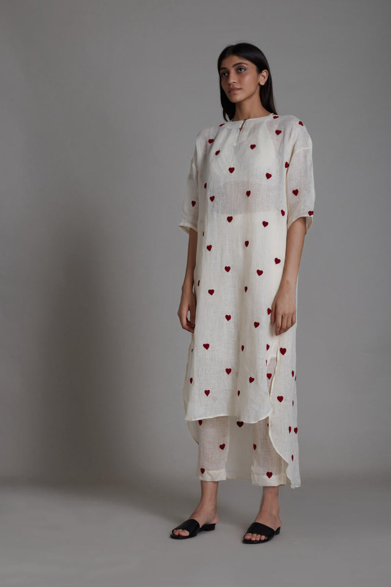 MATI TRUMP CARD TUNIC DRESS-OATMEAL Top & Tunics by Mati in white color for women Worldwide