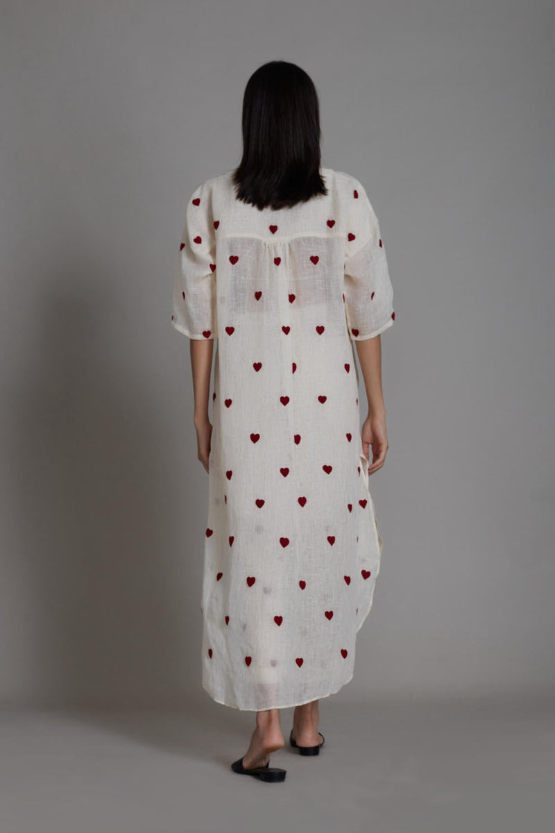 MATI TRUMP CARD TUNIC DRESS-OATMEAL Top & Tunics by Mati in white color for women Worldwide