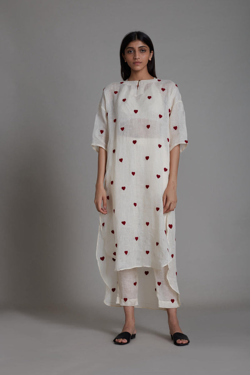 MATI TRUMP CARD TUNIC DRESS-OATMEAL Top & Tunics by Mati in white color for women Worldwide