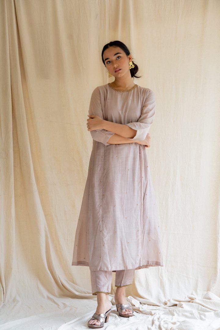 Mauve Abha Kurta Set Co-ord Set,Kurta Sets by Nirjara for women Worldwide