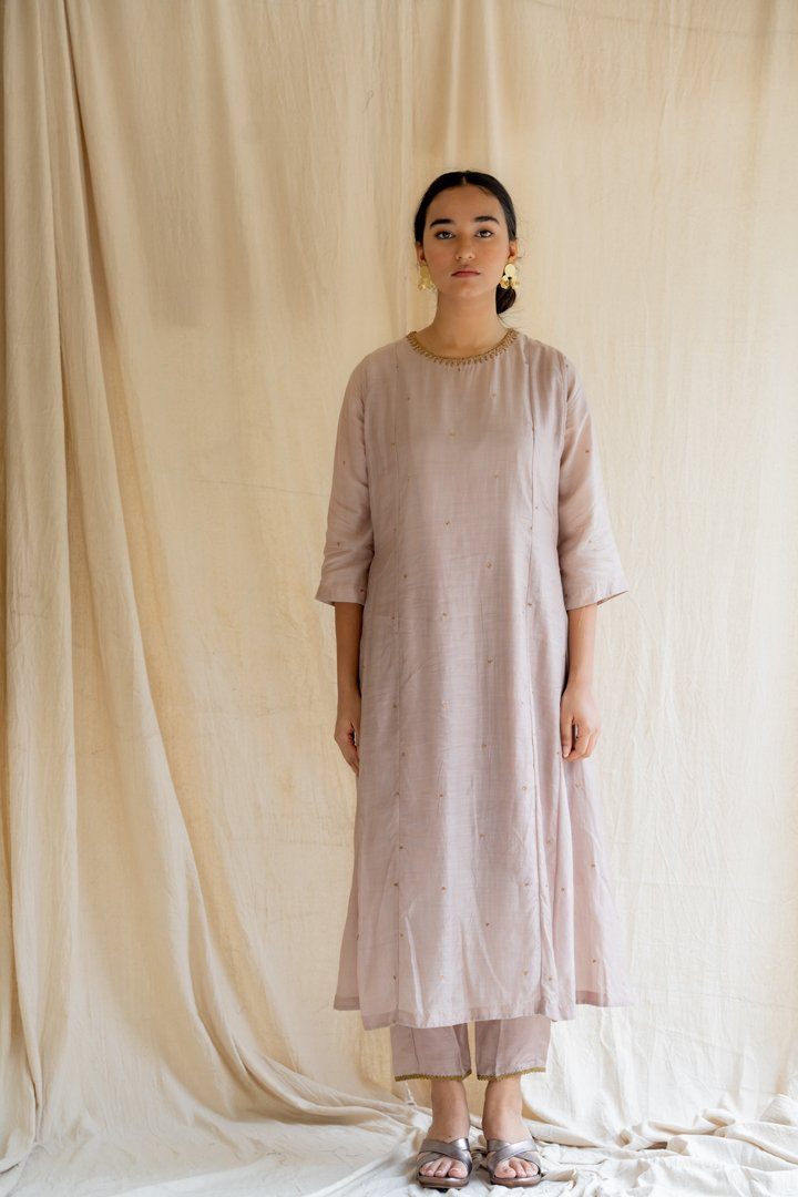 Mauve Abha Kurta Set Co-ord Set,Kurta Sets by Nirjara for women Worldwide