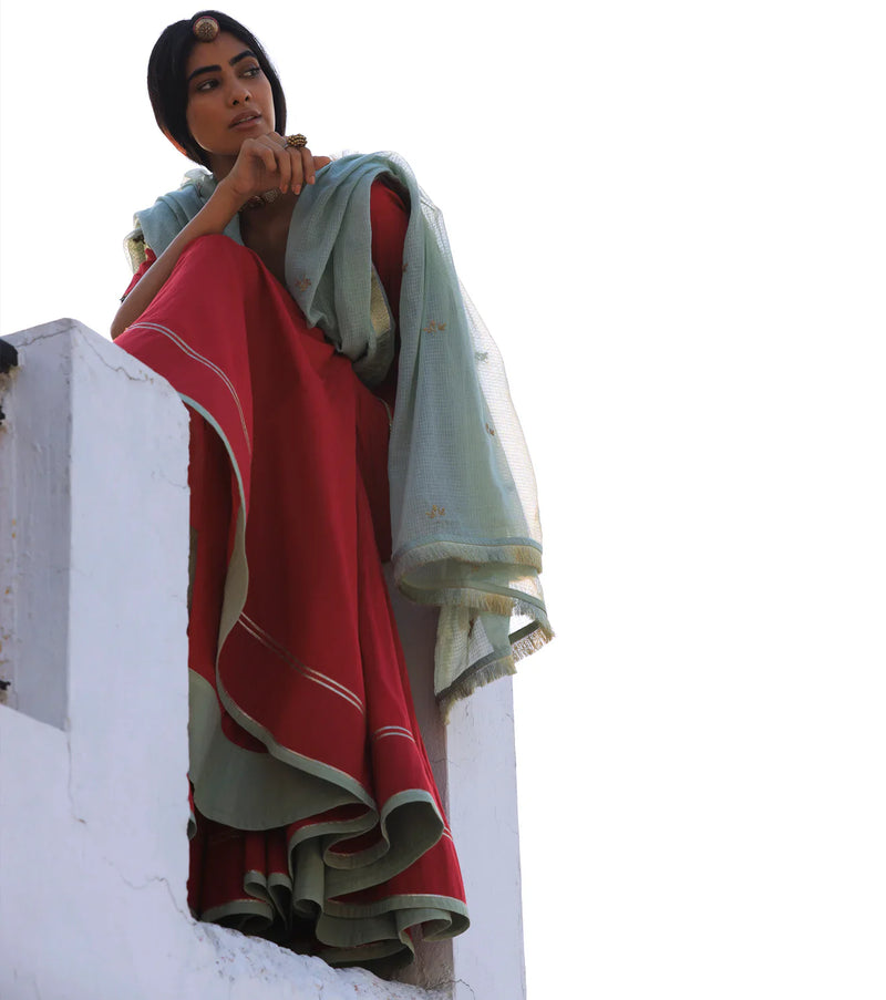 Khwaab sharara set cotton Kurta/Kurta Sets by Khara Kapas for women Worldwide