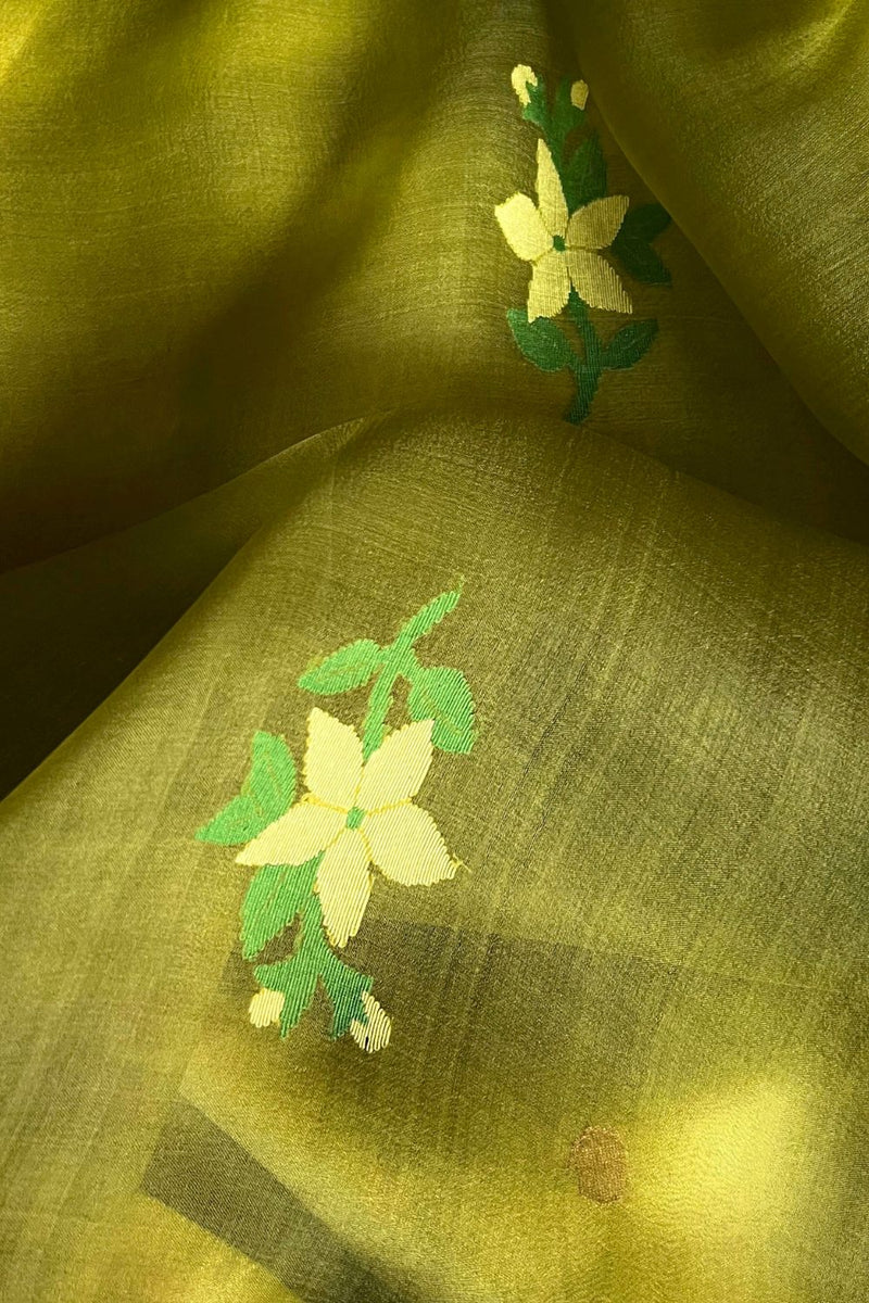 Mehendi Sari Sarees by Suparna Som for women Worldwide