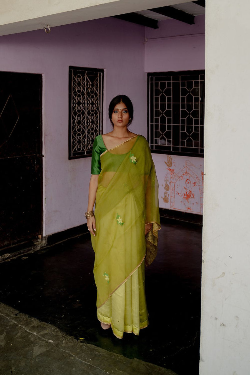 Mehendi Sari Sarees by Suparna Som for women Worldwide