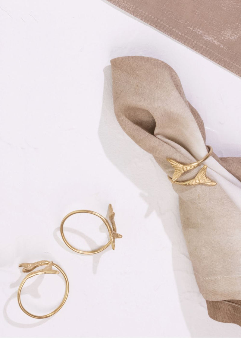 Mermaid Napkin Rings Gold-Set of 4 by Gado Living for women Worldwide