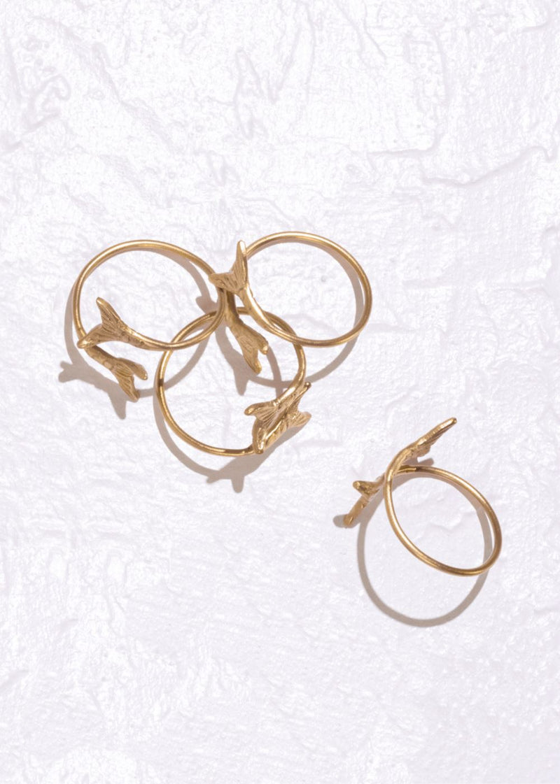 Mermaid Napkin Rings Gold-Set of 4 by Gado Living for women Worldwide