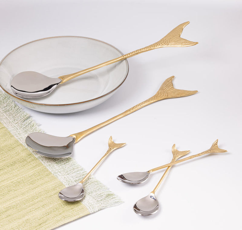 Mermaid Sona Chaandi Server Set linen by Gado Living for Worldwide