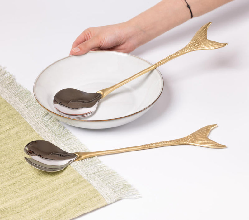 Mermaid Sona Chaandi Server Set linen by Gado Living for Worldwide