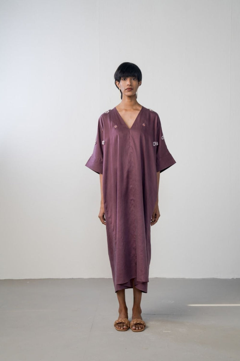Midnight Bloom tencel kaftan Dress,Lounge Wear by SUI for women Worldwide
