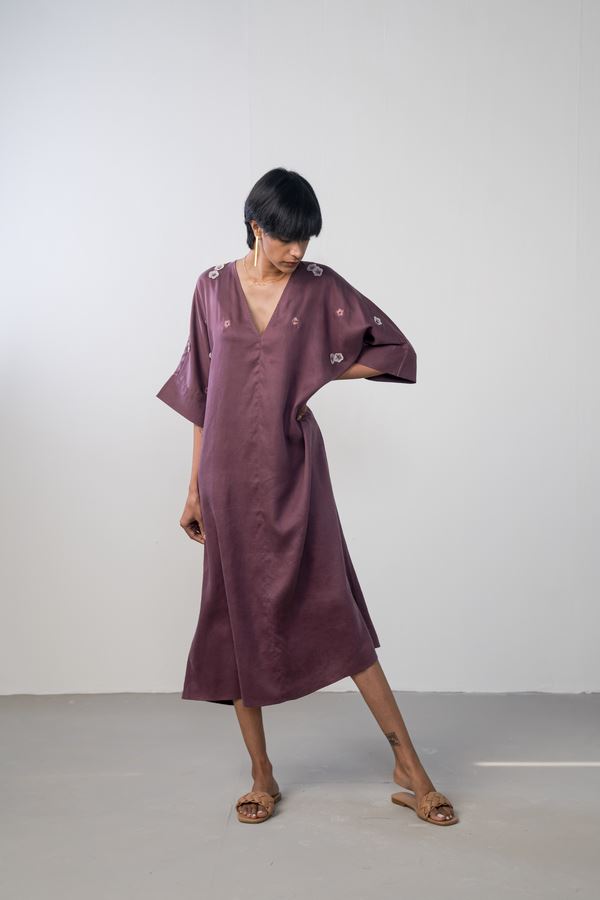 Midnight Bloom tencel kaftan Dress,Lounge Wear by SUI for women Worldwide