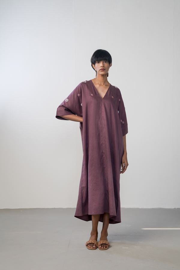Midnight Bloom tencel kaftan Dress,Lounge Wear by SUI for women Worldwide