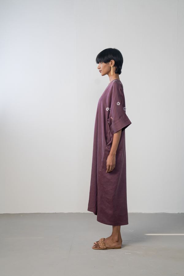 Midnight Bloom tencel kaftan Dress,Lounge Wear by SUI for women Worldwide