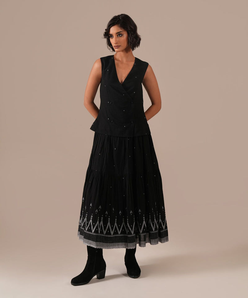 MIDNIGHT SKY DRESS silk by Indigo Dreams in black color for women Worldwide