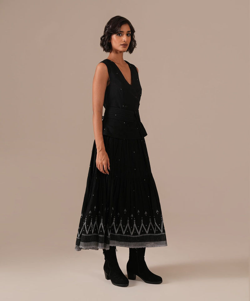 MIDNIGHT SKY DRESS silk by Indigo Dreams in black color for women Worldwide