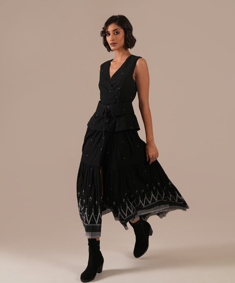 MIDNIGHT SKY DRESS silk by Indigo Dreams in black color for women Worldwide