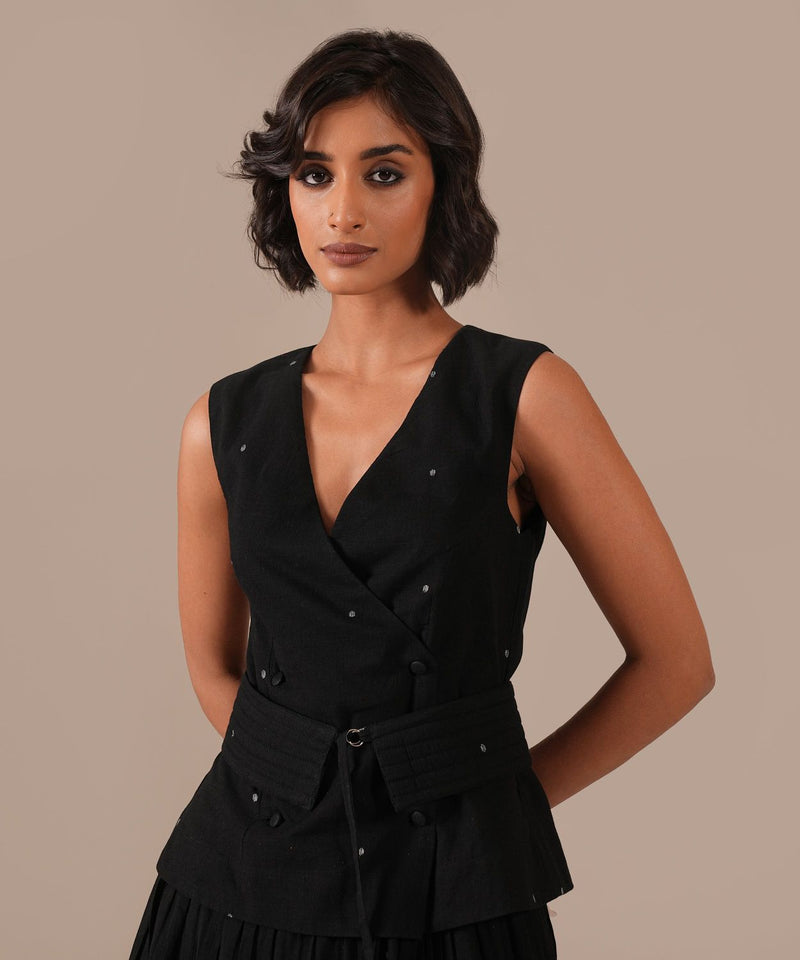 MIDNIGHT SKY DRESS silk by Indigo Dreams in black color for women Worldwide