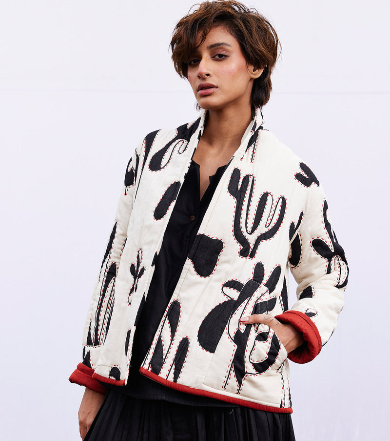 Midnight jacket cotton by Khara Kapas in white for women Worldwide