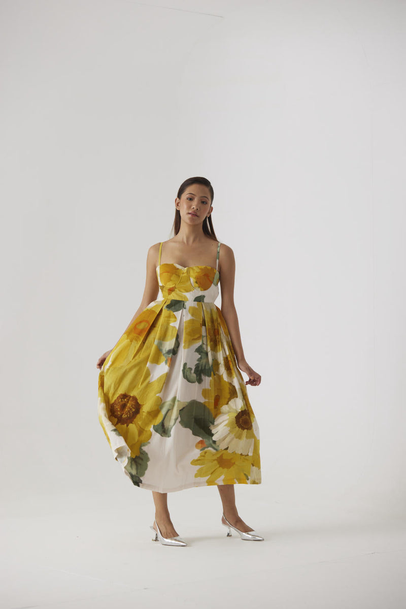 MIMOSA BRALETTE DRESS satin by Yam in yellow color for women Worldwide