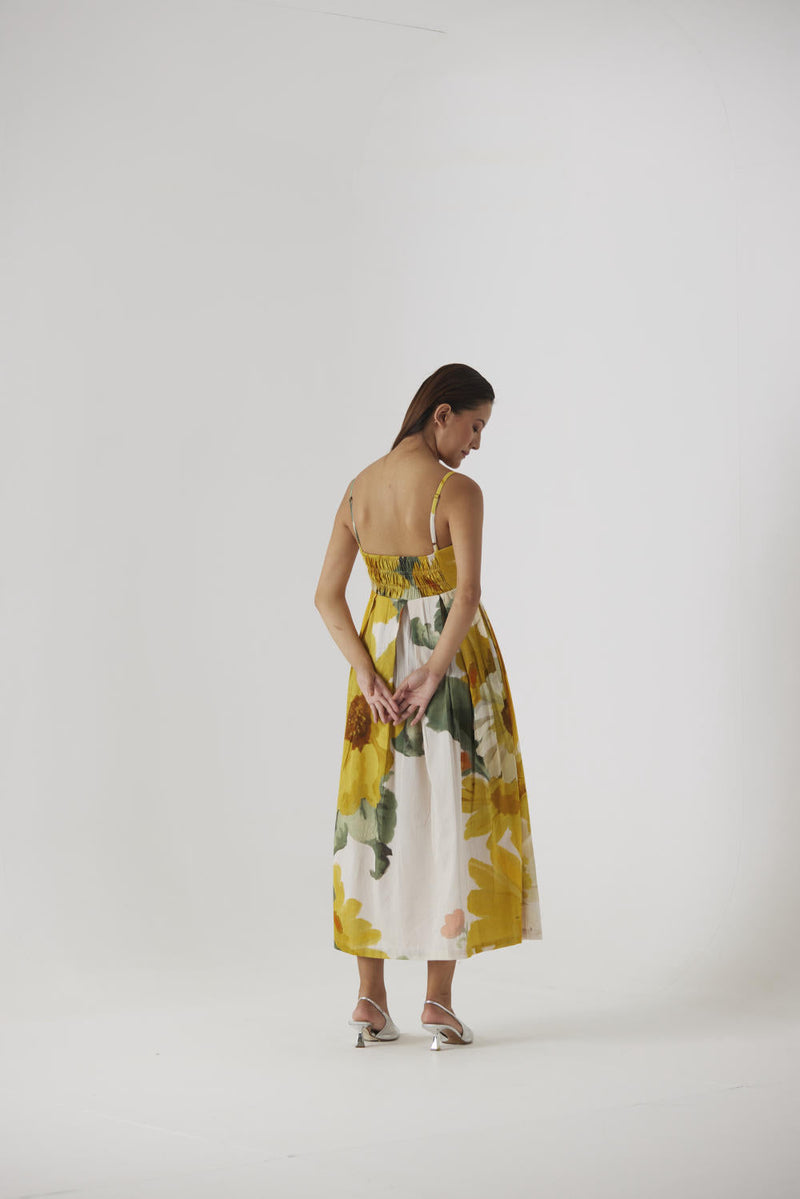 MIMOSA BRALETTE DRESS satin by Yam in yellow color for women Worldwide