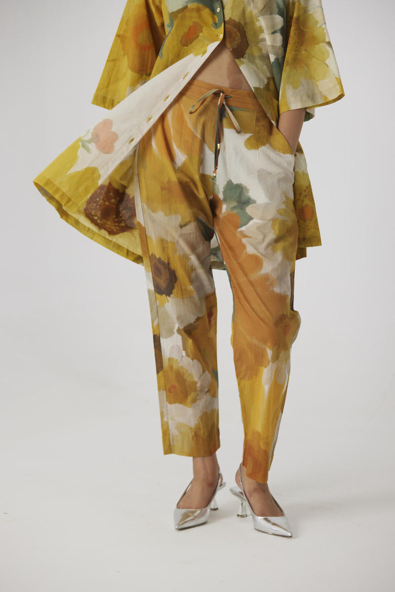 MIMOSA SHORT COTTON KURTA SET cotton by Yam in yellow color for women Worldwide