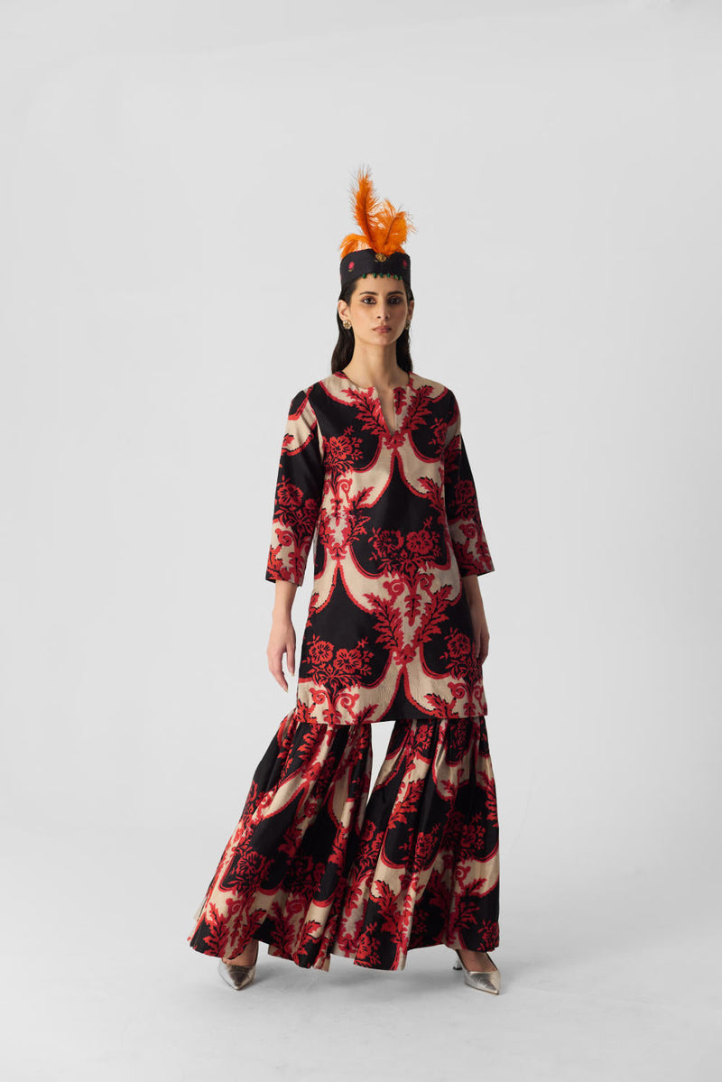 MOLI SHARARA SET silk by Yam in multi color for women Worldwide