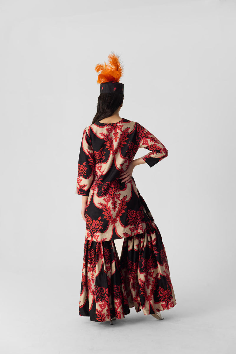 MOLI SHARARA SET silk by Yam in multi color for women Worldwide