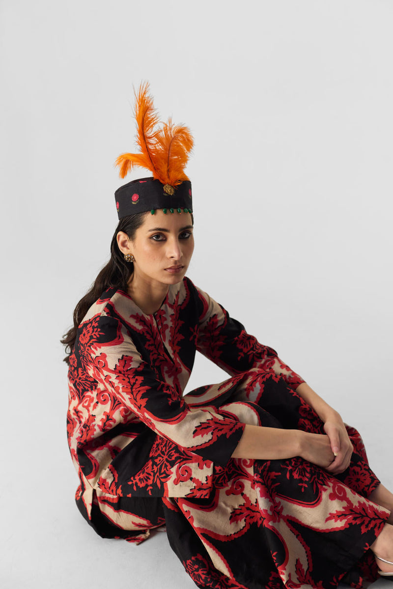 MOLI SHARARA SET silk by Yam in multi color for women Worldwide