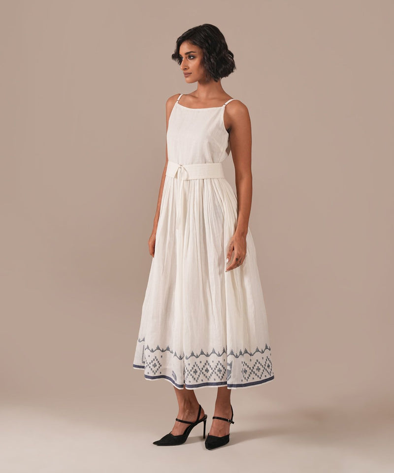MOON GLOW DRESS 100% cotton by Indigo Dreams in white color for women Worldwide