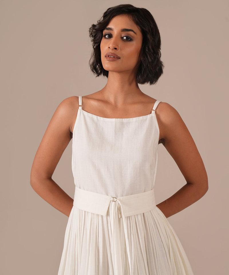 MOON GLOW DRESS 100% cotton by Indigo Dreams in white color for women Worldwide
