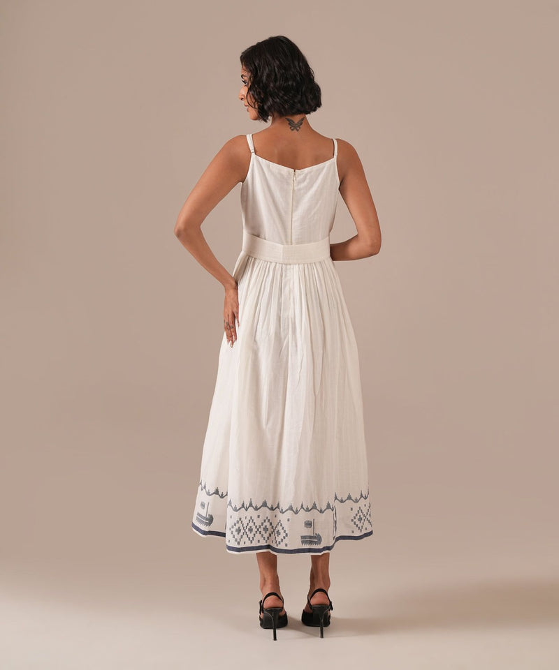 MOON GLOW DRESS 100% cotton by Indigo Dreams in white color for women Worldwide
