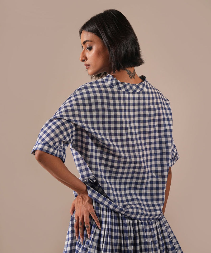 MOONLIT WAVE DRESS 100% cotton by Indigo Dreams in blue color for women Worldwide