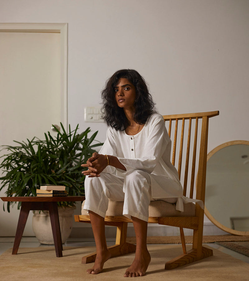Morning Light Co-ord Set Lounge Wear by Khara Kapas for women Worldwide