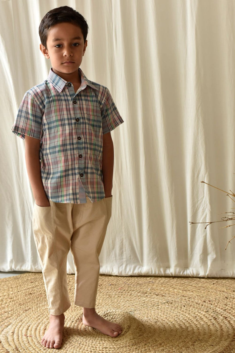 Multi- Checks Shirt Fashion Khara Kapas Kids