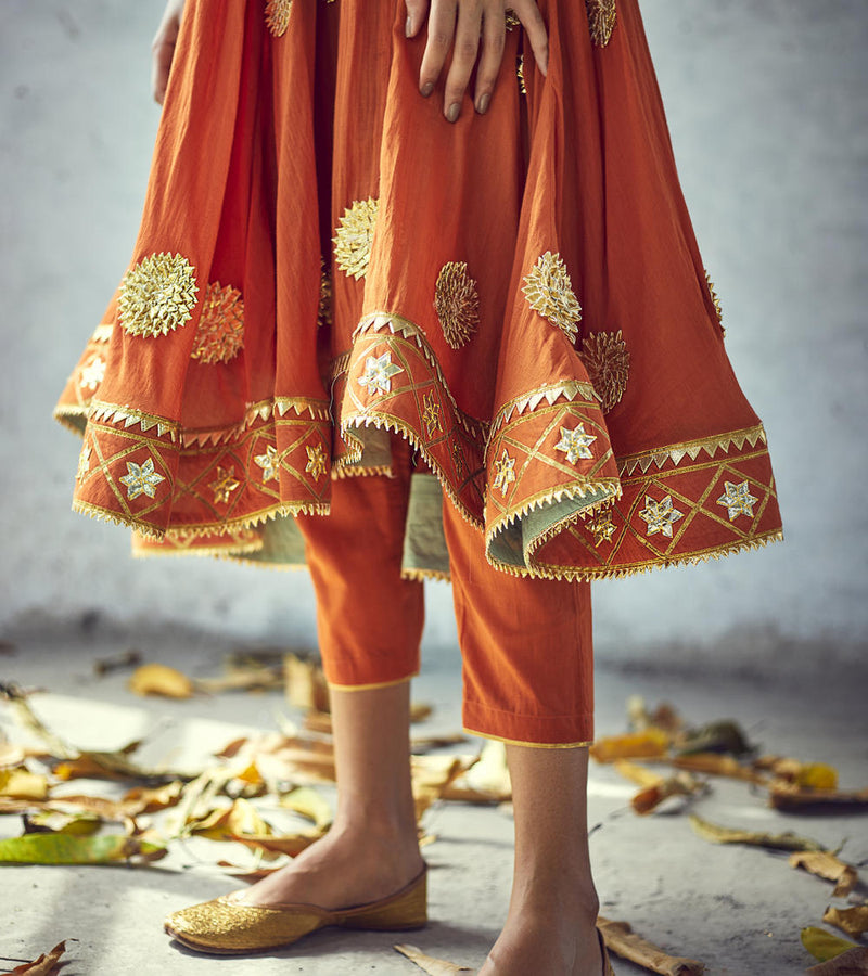 Narangi Poshak (Set of 2) Kurta Sets by Khara Kapas for women Worldwide