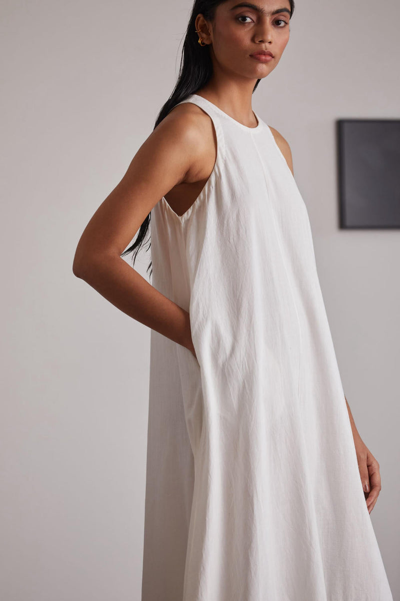 Neal Milk Dress cotton by The Summer House in white color for women Worldwide