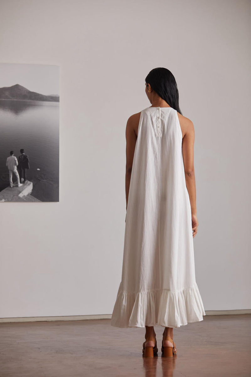 Neal Milk Dress cotton by The Summer House in white color for women Worldwide