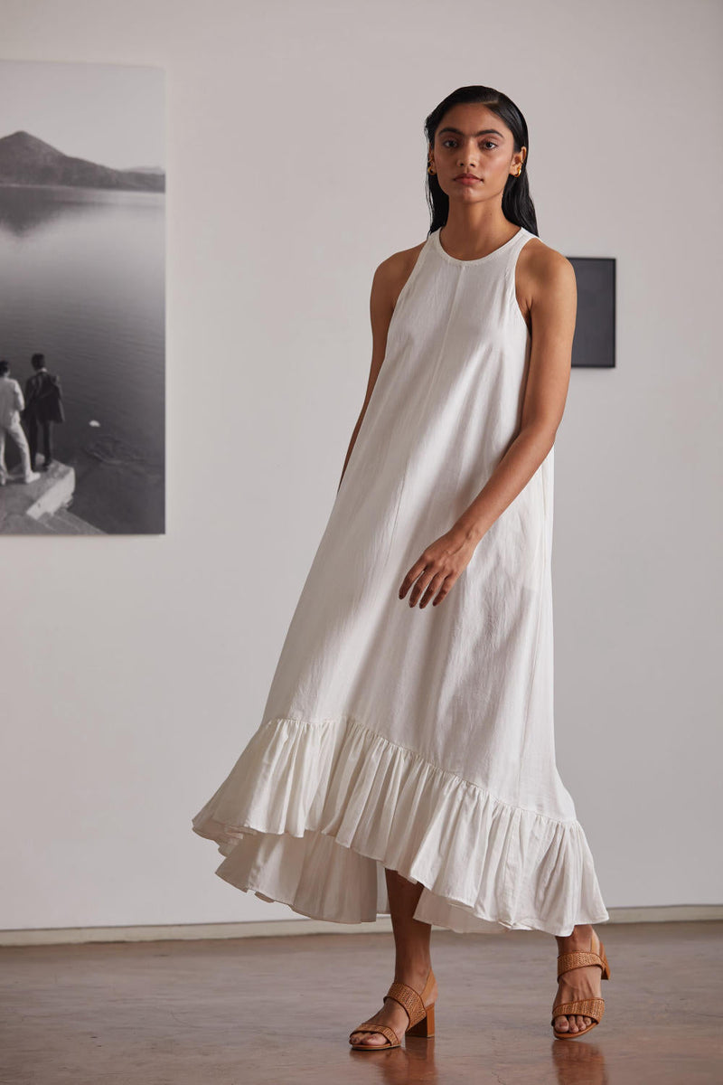 Neal Milk Dress cotton by The Summer House in white color for women Worldwide