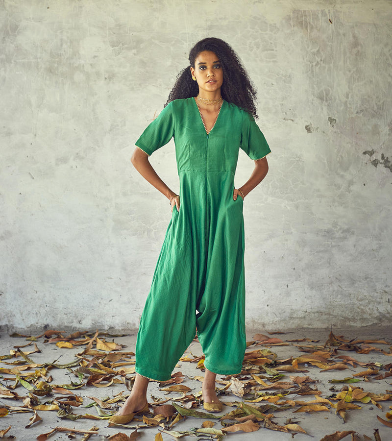 Neem Jumpsuit Indo-Western Wear,Jumpsuits by Khara Kapas for women Worldwide