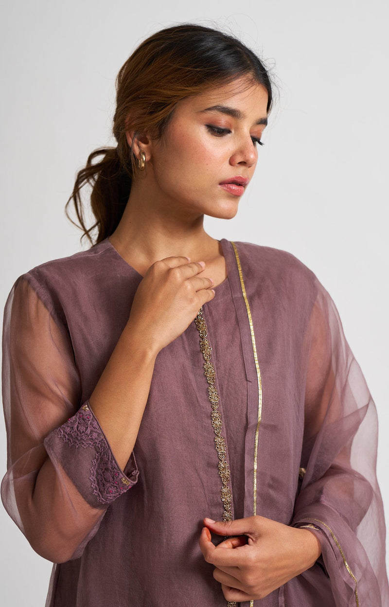 Neera Light Wine Kurta Set Fashion DOT