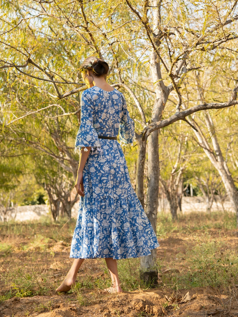 no more blues tier dress by Marche for women Worldwide