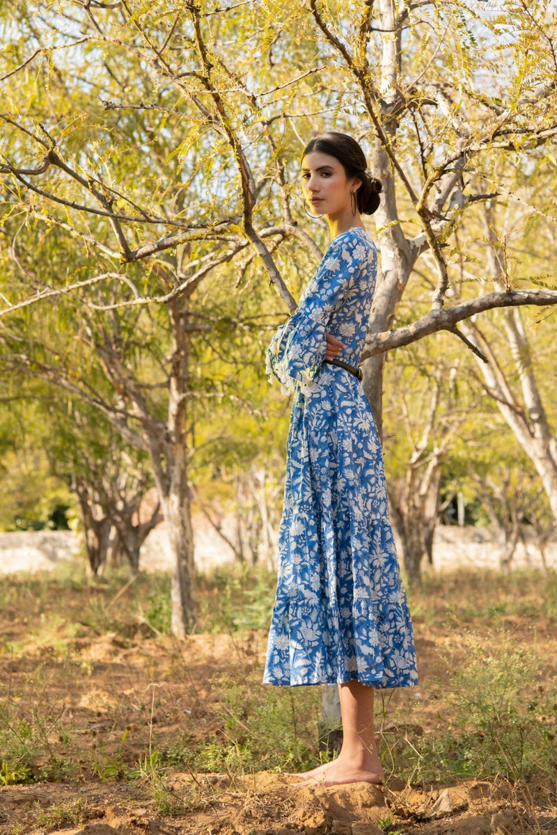 no more blues tier dress by Marche for women Worldwide