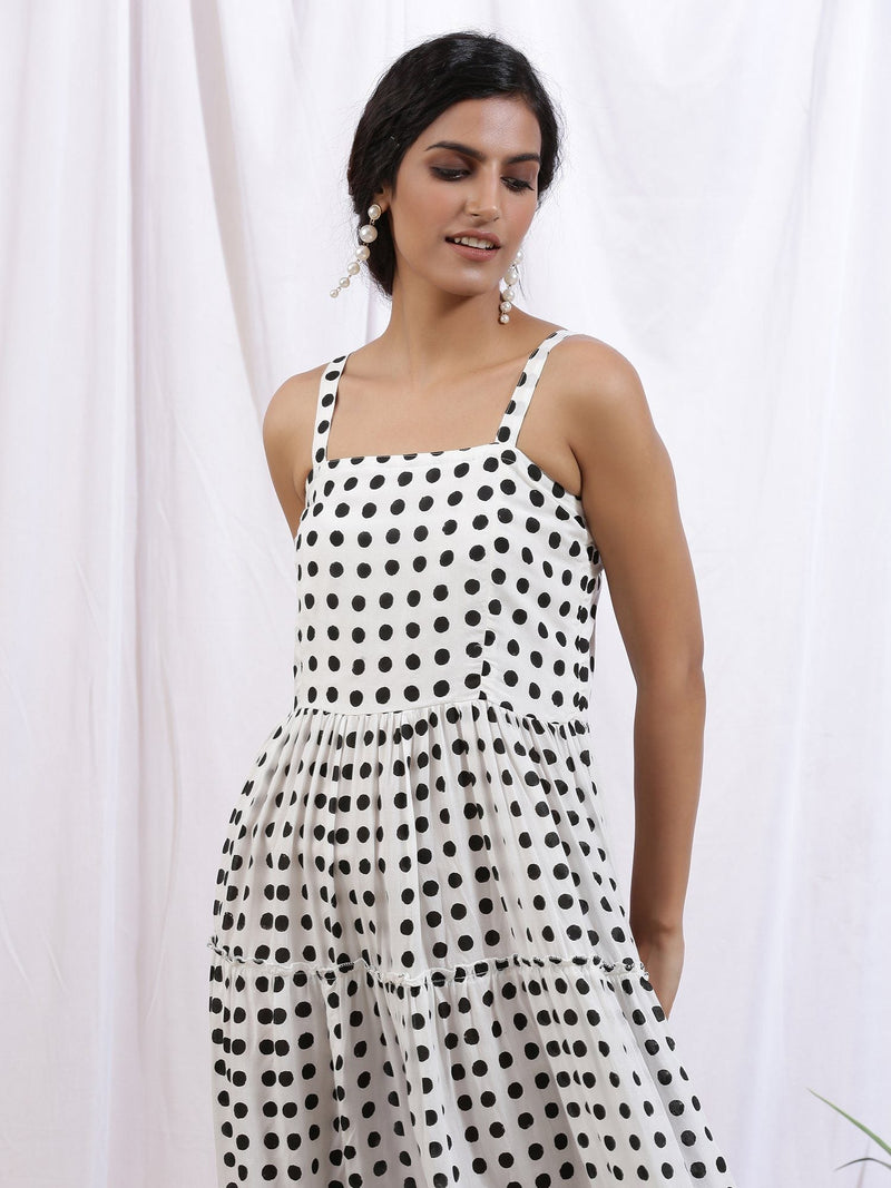 Noir Polka Dress by Marche for women Worldwide