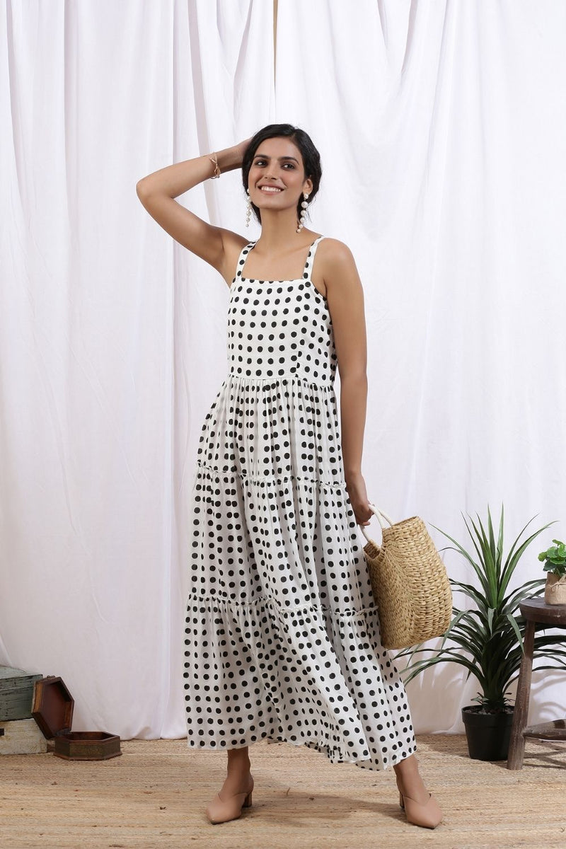 Noir Polka Dress by Marche for women Worldwide