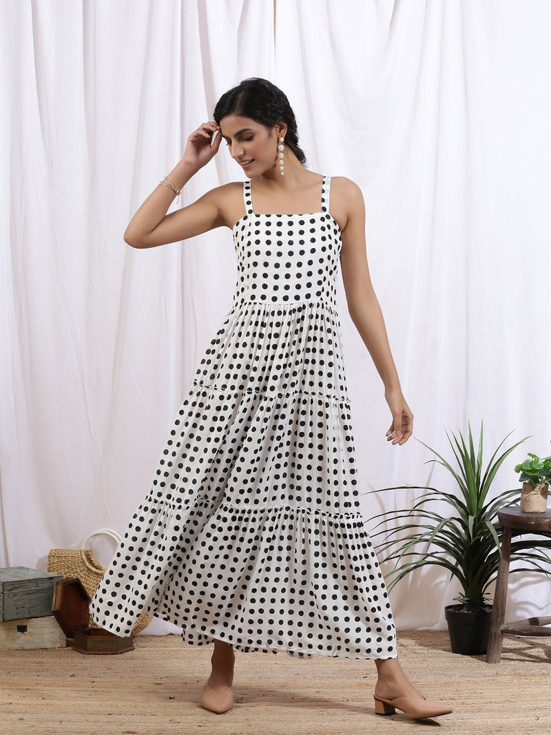 Noir Polka Dress by Marche for women Worldwide