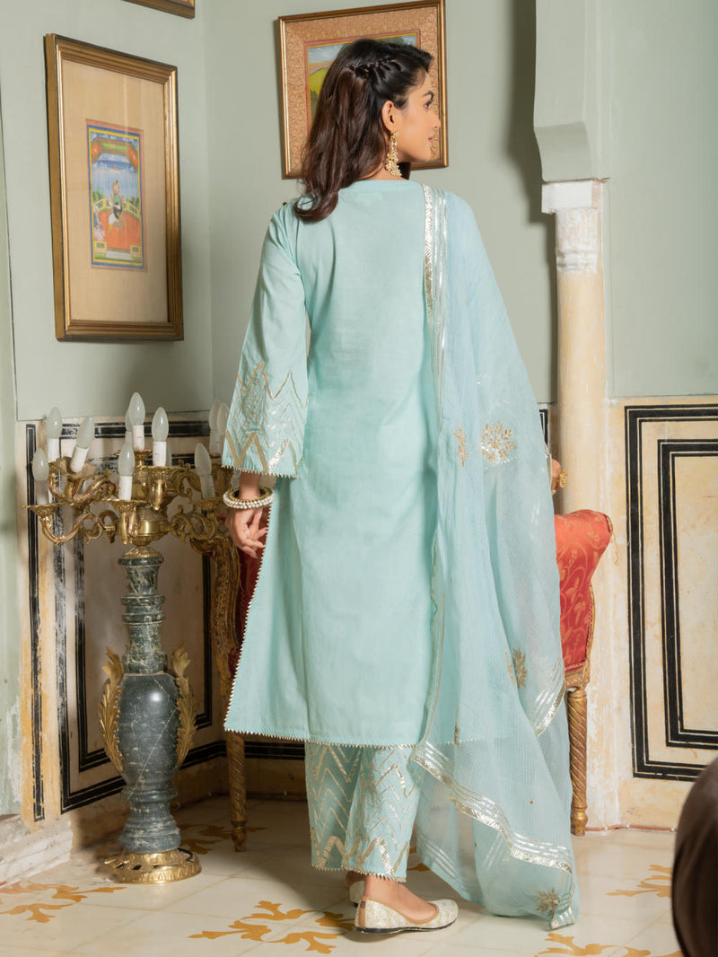 Noor Harita - Gota Lehriya Work Kurta Set Kurta Sets by Maison Shefali for women Worldwide