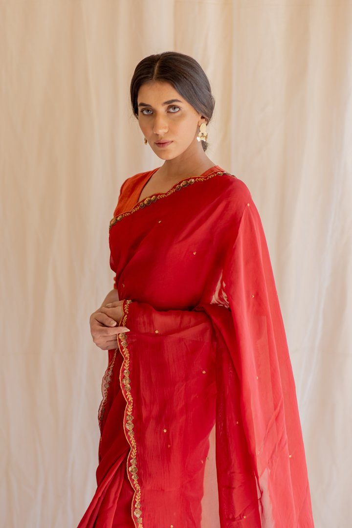 Noor Saree & Blouse by Nirjara for women Worldwide