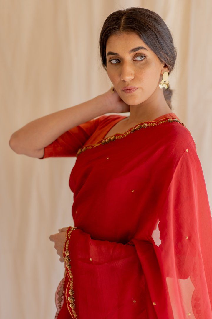 Noor Saree & Blouse by Nirjara for women Worldwide