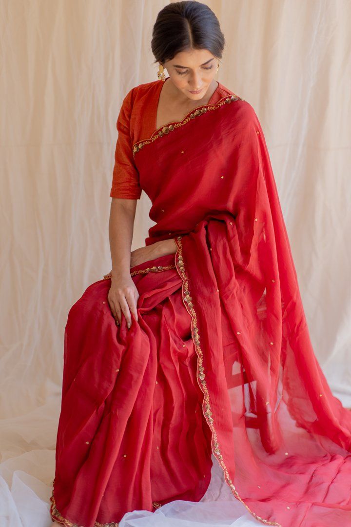 Noor Saree & Blouse by Nirjara for women Worldwide